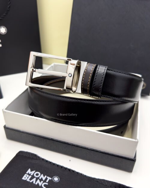 Montblanc Black/Brown 35MM Reversible Leather Belt - Luxury belt - A&A Brand Gallery Egypt