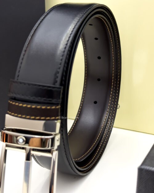 Montblanc Black/Brown 35MM Reversible Leather Belt - Luxury belt - A&A Brand Gallery Egypt