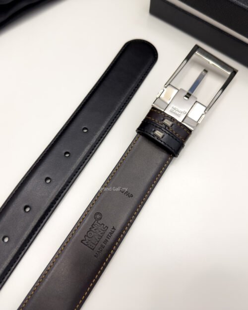 Montblanc Black/Brown 35MM Reversible Leather Belt - Luxury belt - A&A Brand Gallery Egypt