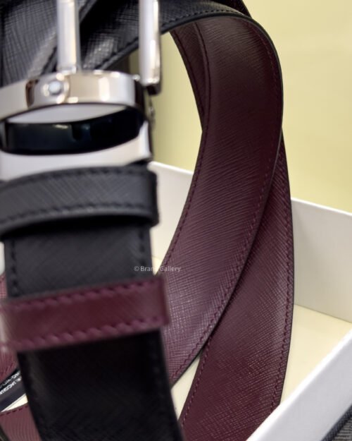 Montblanc Horseshoe Black/cassis Reversible Leather Belt - Luxury belt - A&A Brand Gallery Egypt