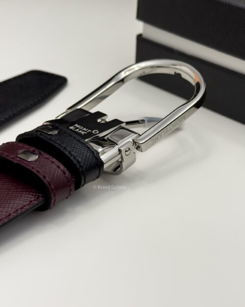 Montblanc Horseshoe Black/cassis Reversible Leather Belt - Luxury belt - A&A Brand Gallery Egypt