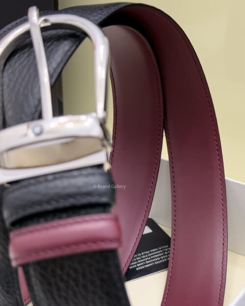 Montblanc Horseshoe Black/cassis Grain Leather Belt - Luxury belt - A&A Brand Gallery Egypt