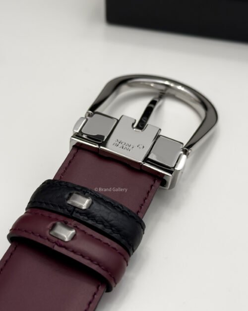 Montblanc Horseshoe Black/cassis Grain Leather Belt - Luxury belt - A&A Brand Gallery Egypt