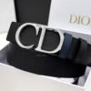 C.D Buckle Black/Blue Reversible Leather Belt