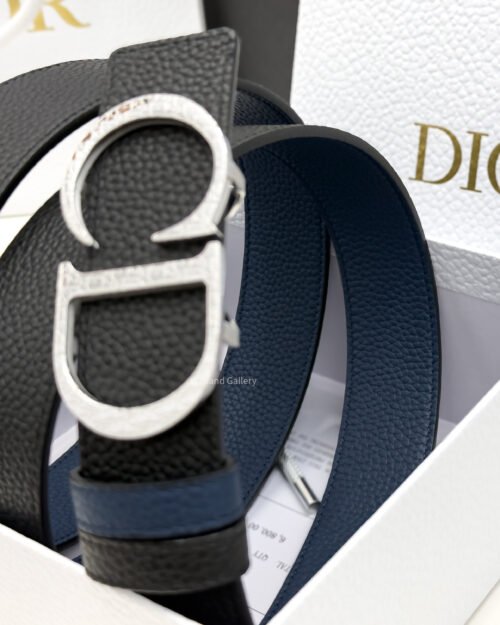 C.D Buckle Black/Blue Reversible Leather Belt