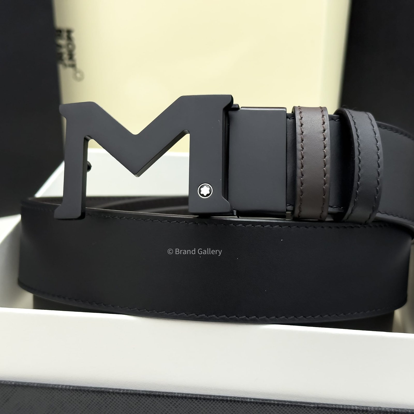Montblanc M Buckle Black & Brown Reversible Leather Belt - Luxury belt - A&A Brand Gallery Egypt