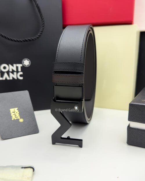 Montblanc M Buckle Black & Brown Reversible Leather Belt - Luxury belt - A&A Brand Gallery Egypt