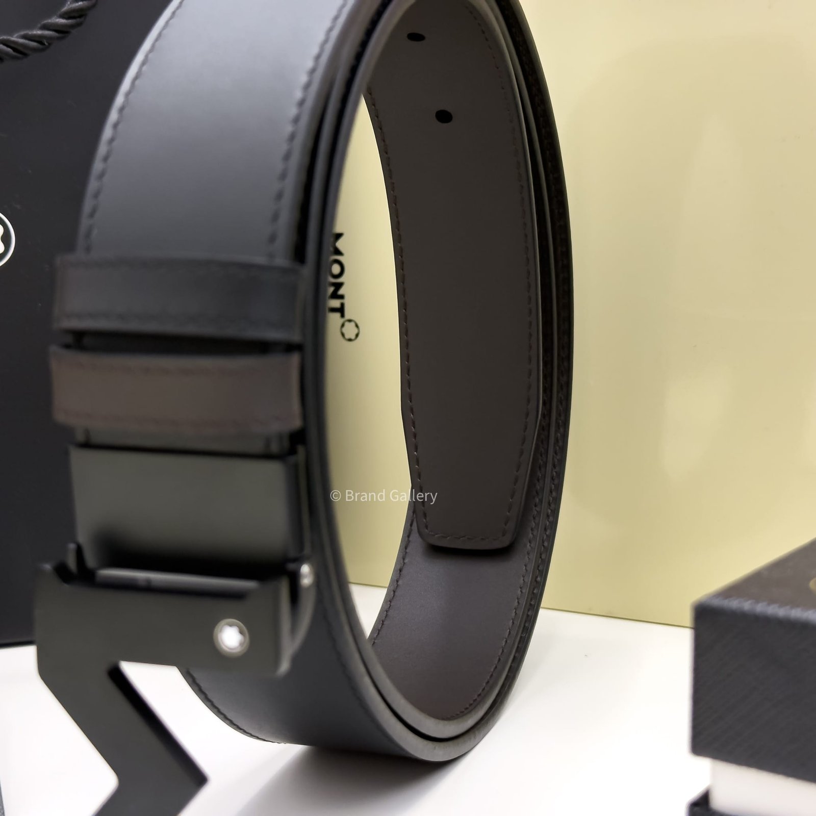 Montblanc M Buckle Black & Brown Reversible Leather Belt - Luxury belt - A&A Brand Gallery Egypt