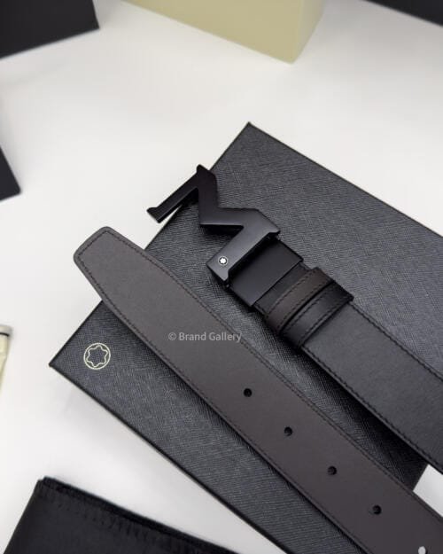 Montblanc M Buckle Black & Brown Reversible Leather Belt - Luxury belt - A&A Brand Gallery Egypt