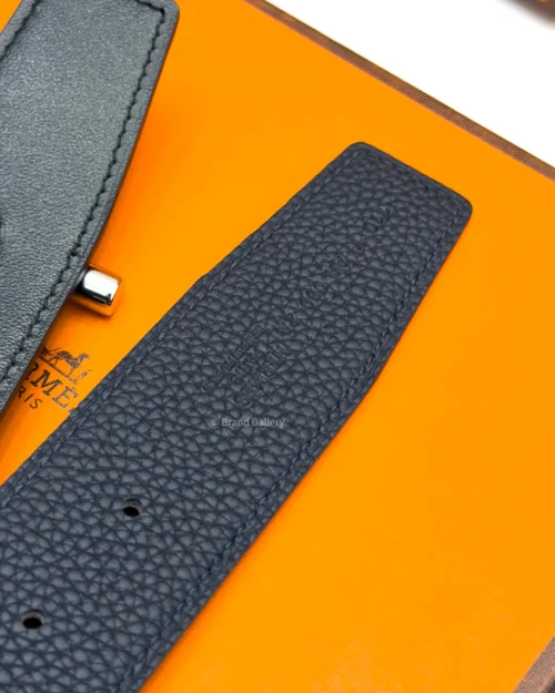 Hermes H Buckle Blue/Black Reversible Belt