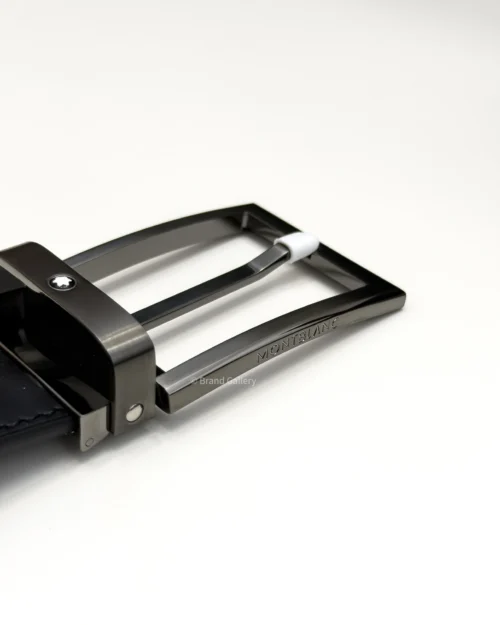 Rectangle Buckle Blue & Black Leather Belt - A&A Brand Gallery - Egypt