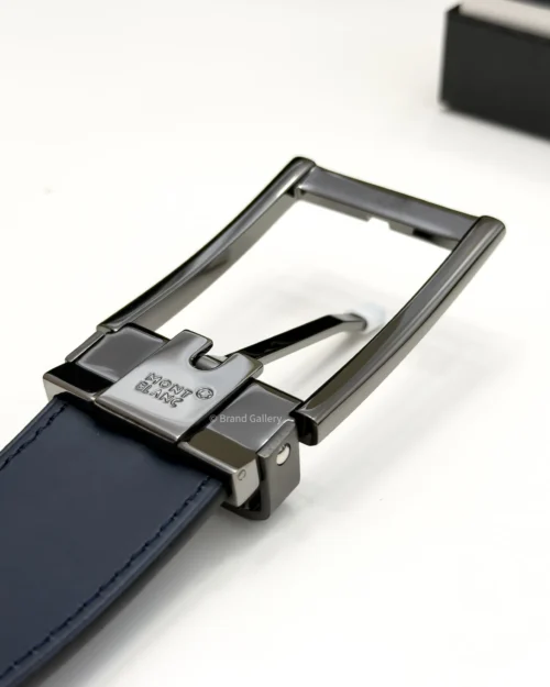 Rectangle Buckle Blue & Black Leather Belt - A&A Brand Gallery - Egypt