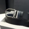 Horseshoe Buckle Blue & Black Leather Belt - A&A Brand Gallery - Egypt