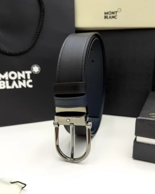 Horseshoe Buckle Blue & Black Leather Belt - A&A Brand Gallery - Egypt