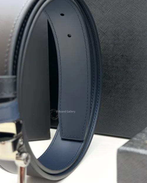 Horseshoe Buckle Blue & Black Leather Belt - A&A Brand Gallery - Egypt