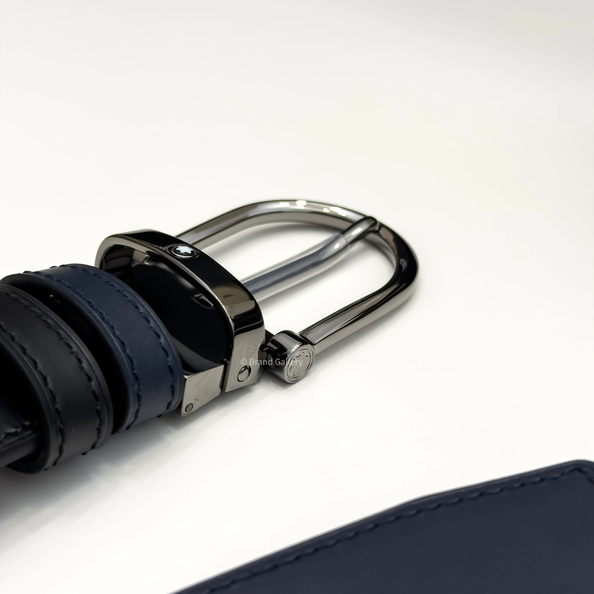 Horseshoe Buckle Blue & Black Leather Belt - A&A Brand Gallery - Egypt