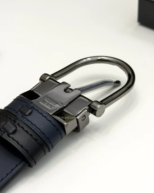 Horseshoe Buckle Blue & Black Leather Belt - A&A Brand Gallery - Egypt