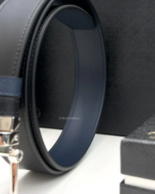 Horseshoe Buckle Blue & Black Leather Belt - A&A Brand Gallery - Egypt