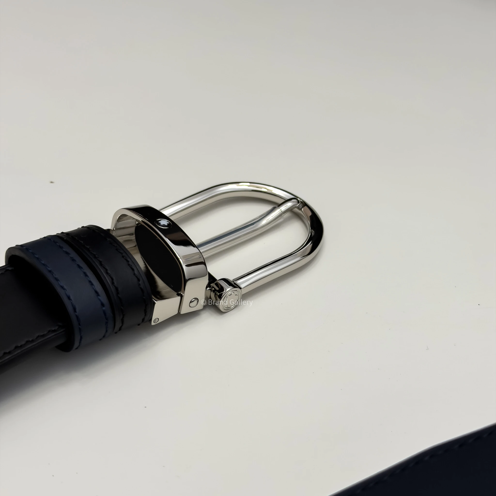 Horseshoe Buckle Blue & Black Leather Belt - A&A Brand Gallery - Egypt