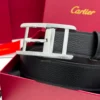 Cartier Silver Tank Buckle Black/Brown Leather Belt - Luxury belt - A&A Brand Gallery Egypt