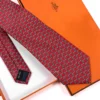 Hermes Red H Manchettes Silk Tie - Luxury tie - A&A Brand Gallery Egypt