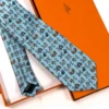 Hermes Baby Blue H Collection Silk Tie - Luxury tie - A&A Brand Gallery Egypt