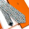 Hermes Grey H Collection Silk Tie - Luxury tie - A&A Brand Gallery Egypt