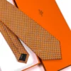 Hermes Orange H Twist Silk Tie - Luxury tie - A&A Brand Gallery Egypt