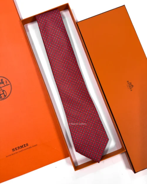 Hermes Red H Twist Silk Tie - Luxury tie - A&A Brand Gallery Egypt