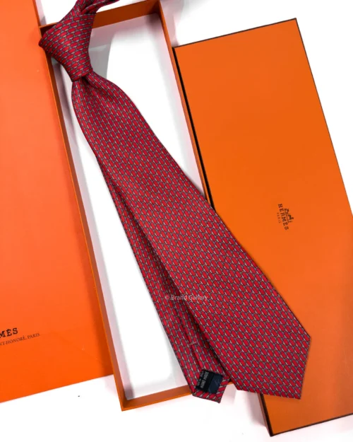 Hermes Red H Twist Silk Tie - Luxury tie - A&A Brand Gallery Egypt