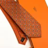 Hermes Orange Figure Libre Tie - Luxury tie - A&A Brand Gallery Egypt