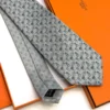 Hermes Grey Figure Libre Tie - Luxury tie - A&A Brand Gallery Egypt
