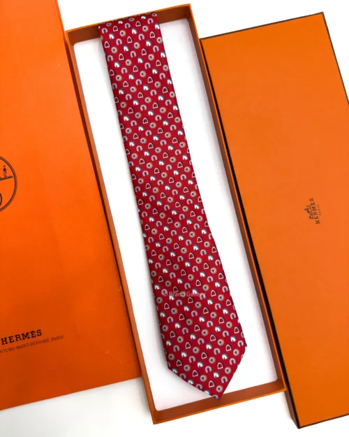 Hermes Red Fer H Cheval Tie - Luxury tie - A&A Brand Gallery Egypt