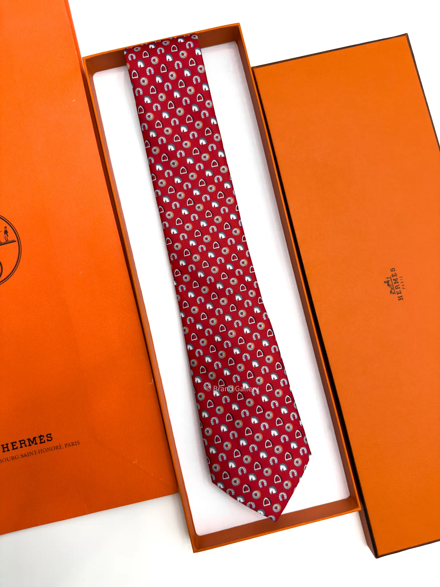 Hermes Red Fer H Cheval Tie - Luxury tie - A&A Brand Gallery Egypt