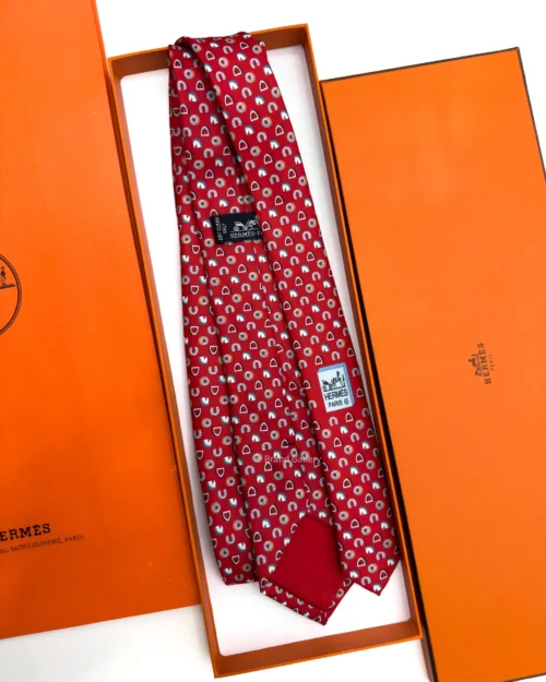 Hermes Red Fer H Cheval Tie - Luxury tie - A&A Brand Gallery Egypt