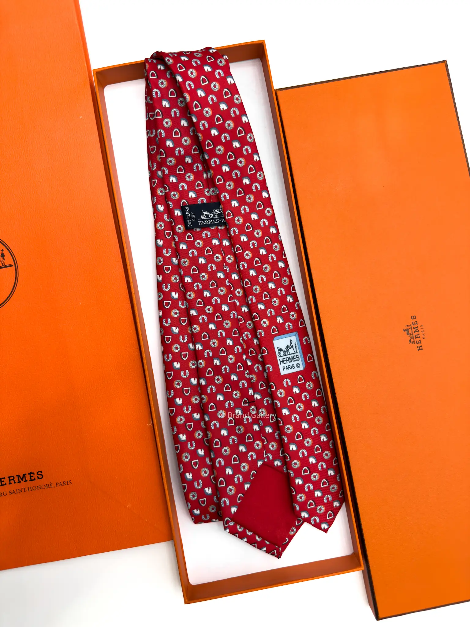 Hermes Red Fer H Cheval Tie - Luxury tie - A&A Brand Gallery Egypt