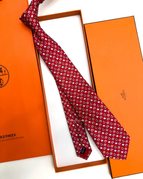 Hermes Red Fer H Cheval Tie - Luxury tie - A&A Brand Gallery Egypt