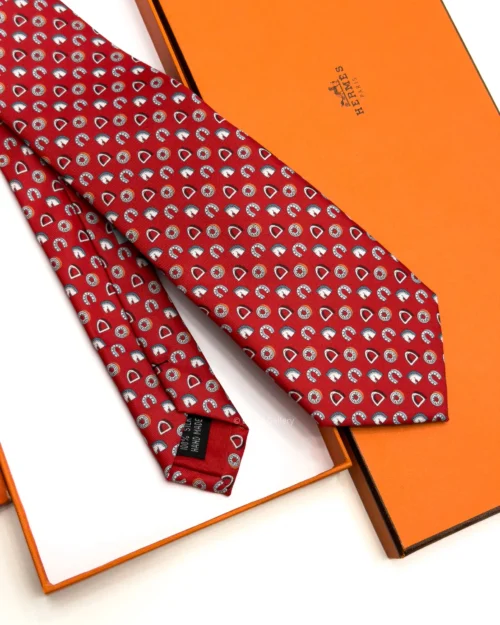 Hermes Red Fer H Cheval Tie - Luxury tie - A&A Brand Gallery Egypt
