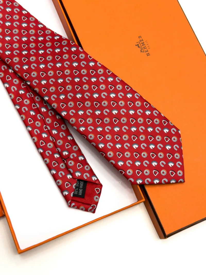 Hermes Red Fer H Cheval Tie - Luxury tie - A&A Brand Gallery Egypt