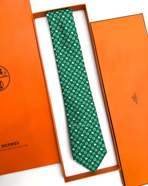 Hermes Green Fer H Cheval Tie - Luxury tie - A&A Brand Gallery Egypt