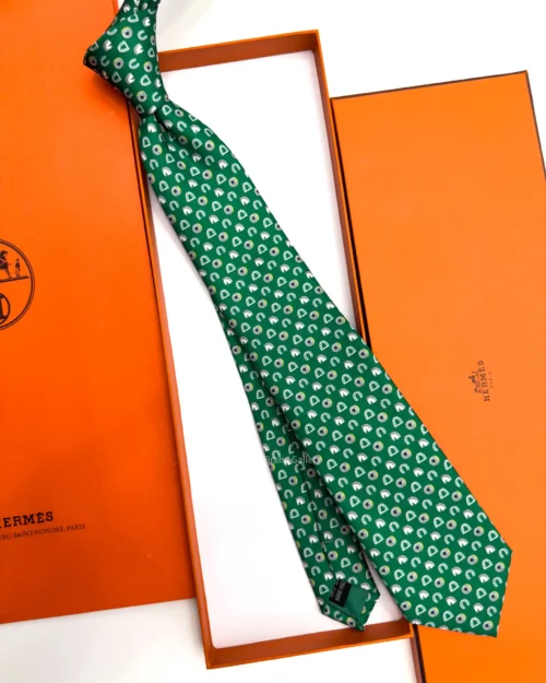 Hermes Green Fer H Cheval Tie - Luxury tie - A&A Brand Gallery Egypt