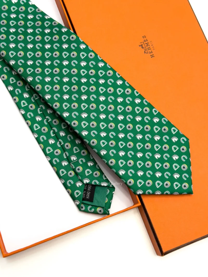 Hermes Green Fer H Cheval Tie - Luxury tie - A&A Brand Gallery Egypt
