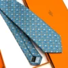 Hermes Sky Blue Fer H Cheval Tie - Luxury tie - A&A Brand Gallery Egypt