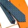 Hermes Navy Blue Fer H Cheval Tie - Luxury tie - A&A Brand Gallery Egypt