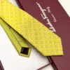 Ferragamo Yellow Gancini Golf Tee Tie - Luxury tie - A&A Brand Gallery Egypt
