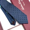 Ferragamo Blue Gancini Golf Tee Tie - Luxury tie - A&A Brand Gallery Egypt