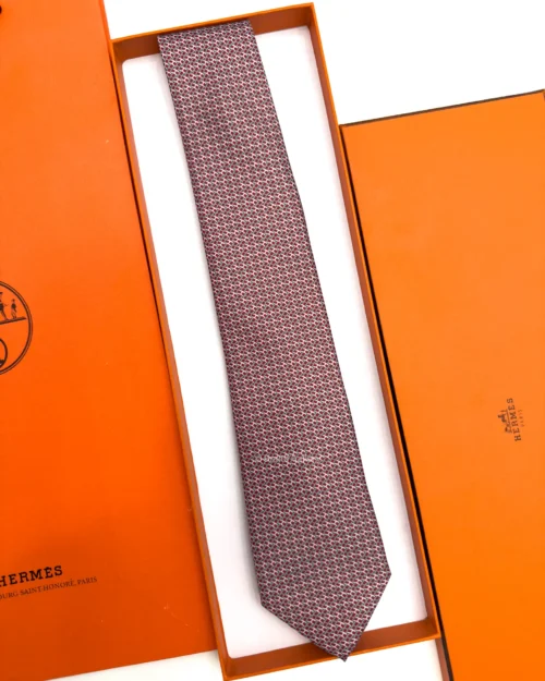 Red with Pink Pont De H Tie - Luxury tie - A&A Brand Gallery Egypt
