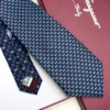 Ferragamo navy elephant print silk tie