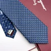 Ferragamo blue elephant print silk tie