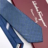 Ferragamo blue Pegasus print silk tie